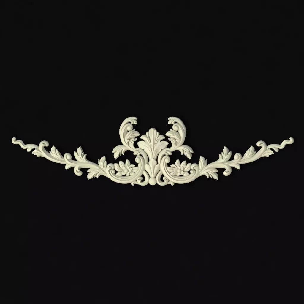 Central decor ornament for furniture 3D model_0