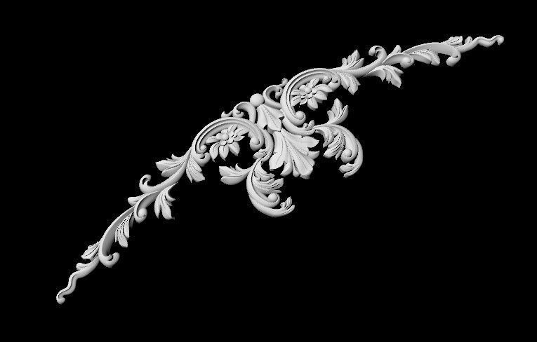 Central decor ornament for furniture 3D model_2