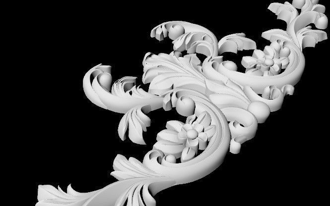 Central decor ornament for furniture 3D model_5