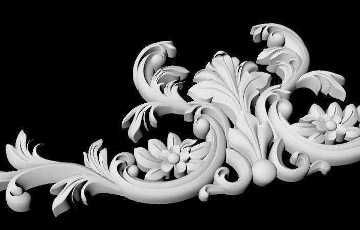 Central decor ornament for furniture 3D model_4