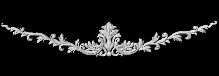 Central decor ornament for furniture 3D model_3