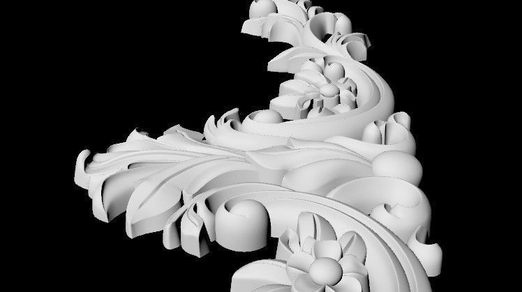 Central decor ornament for furniture 3D model_4