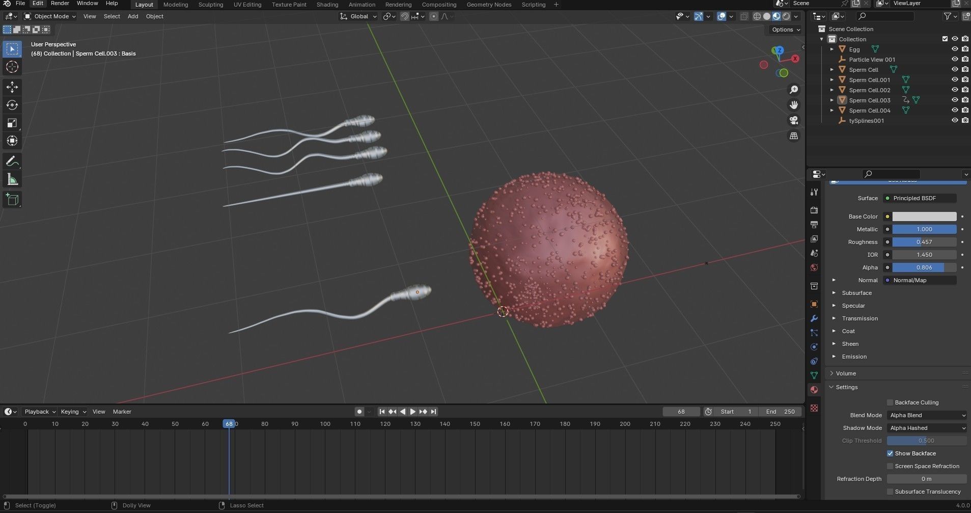 Sperm Cell  With  Egg   Low-poly 3D model_11