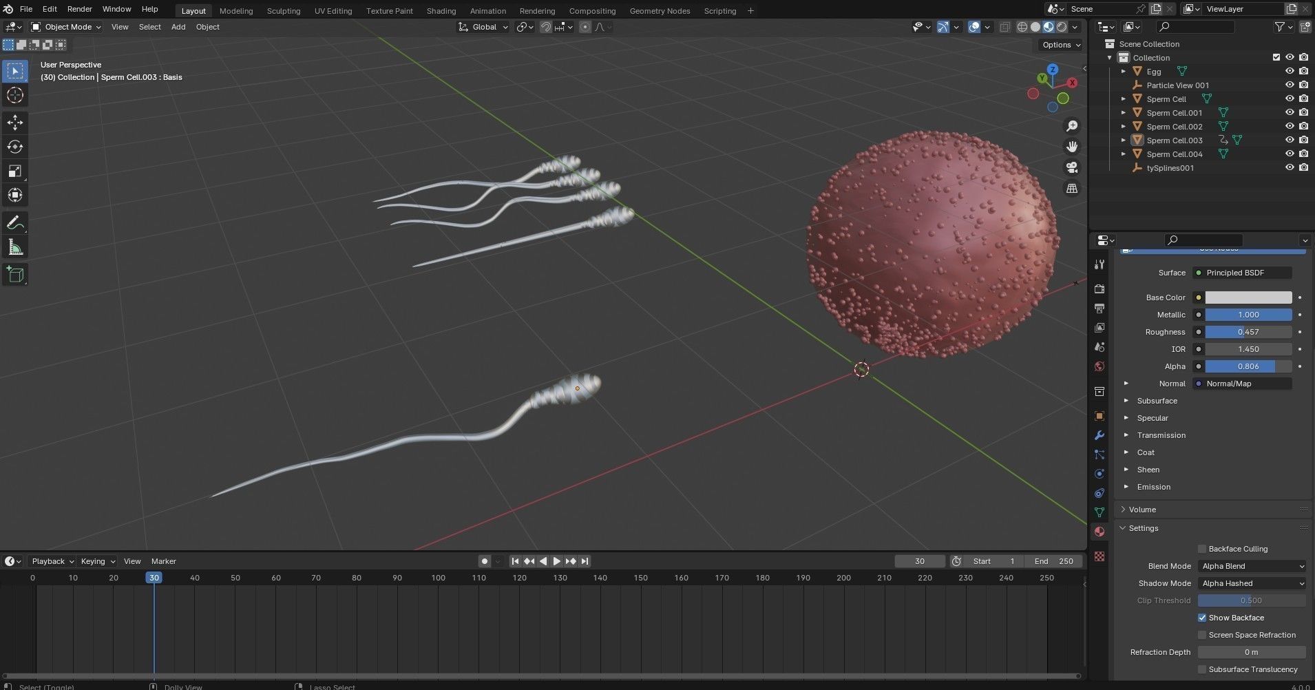 Sperm Cell  With  Egg   Low-poly 3D model_10
