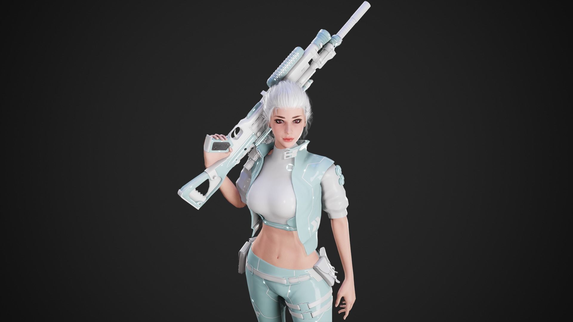 Cyberpunk NYX Robot Low-poly 3D model_7