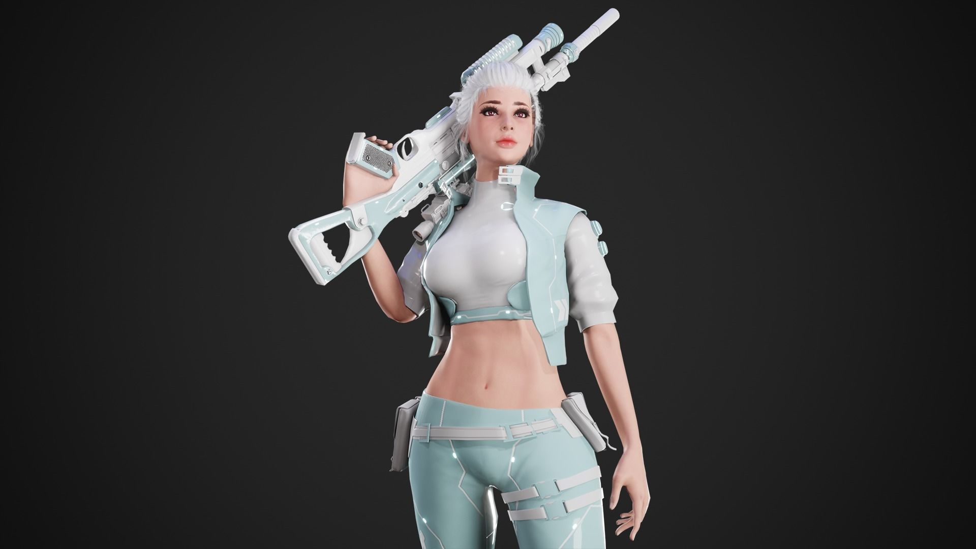 Cyberpunk NYX Robot Low-poly 3D model_8