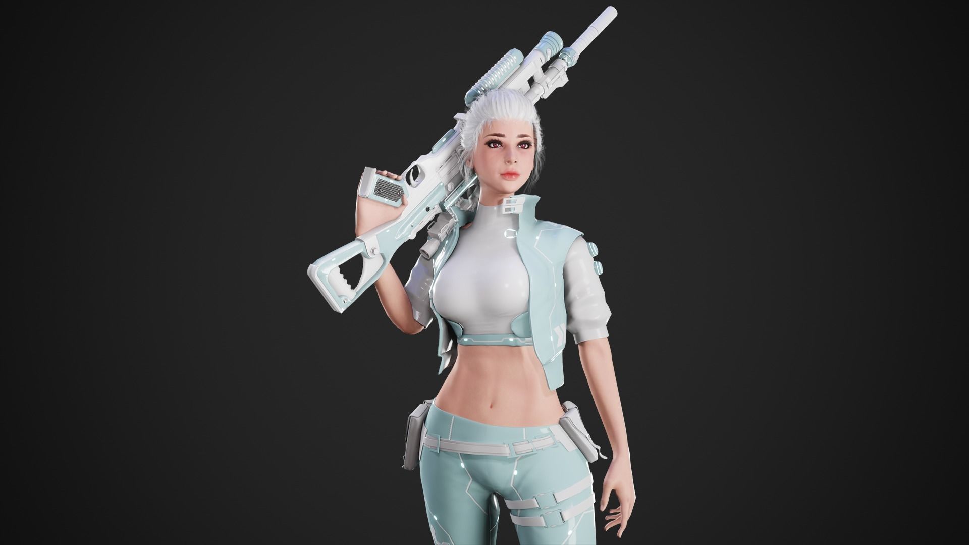 Cyberpunk NYX Robot Low-poly 3D model_1