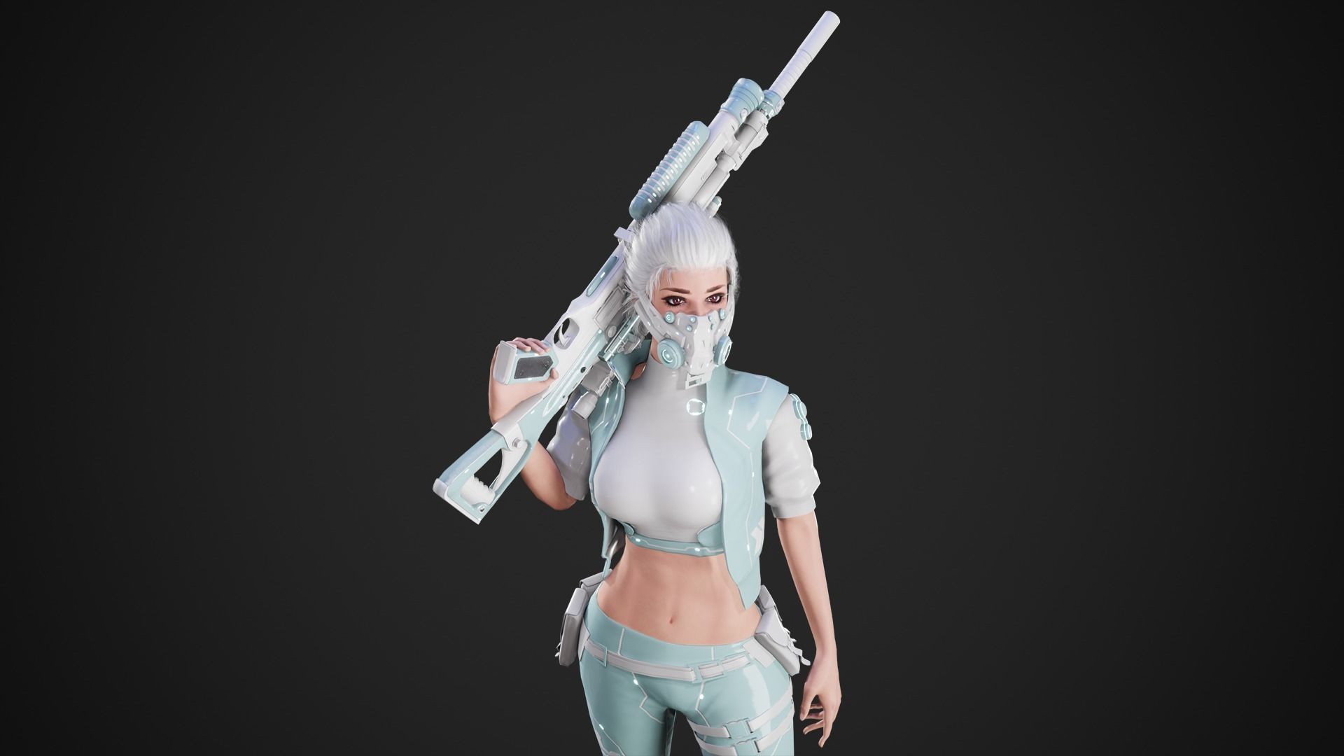 Cyberpunk NYX Robot Low-poly 3D model_10