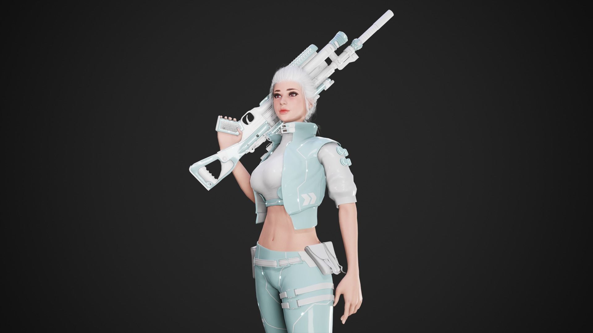 Cyberpunk NYX Robot Low-poly 3D model_2