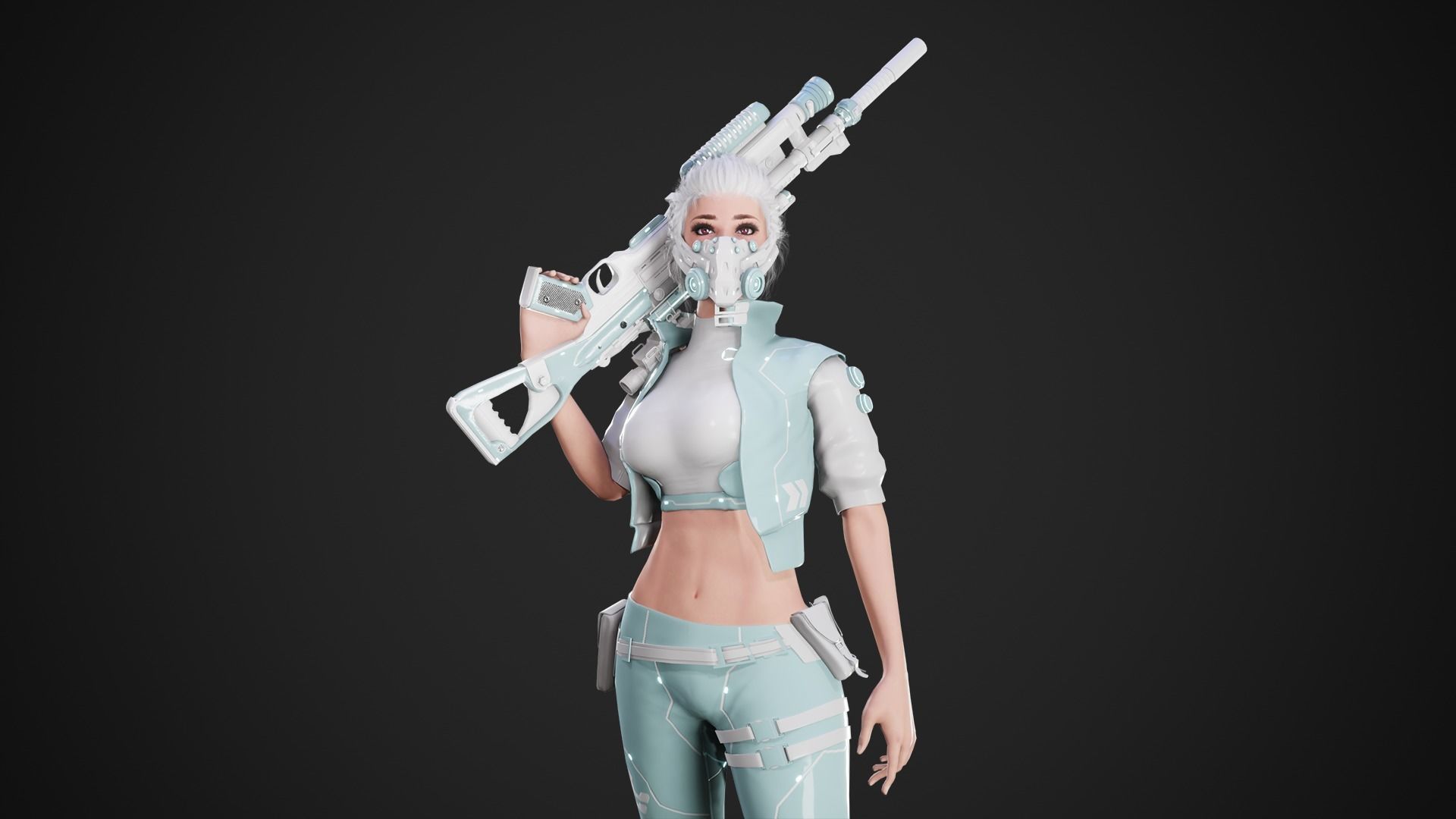 Cyberpunk NYX Robot Low-poly 3D model_4