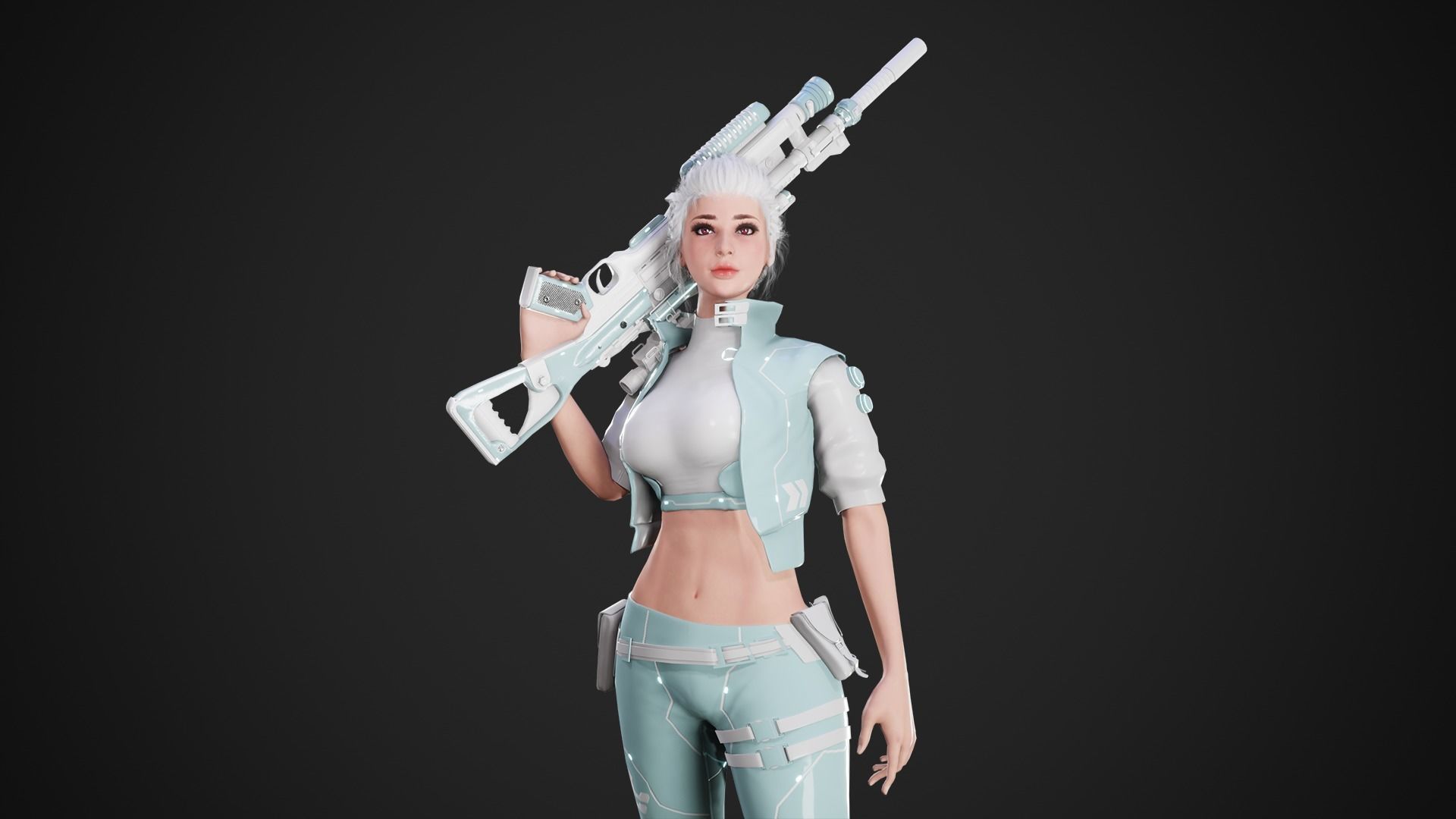 Cyberpunk NYX Robot Low-poly 3D model_5