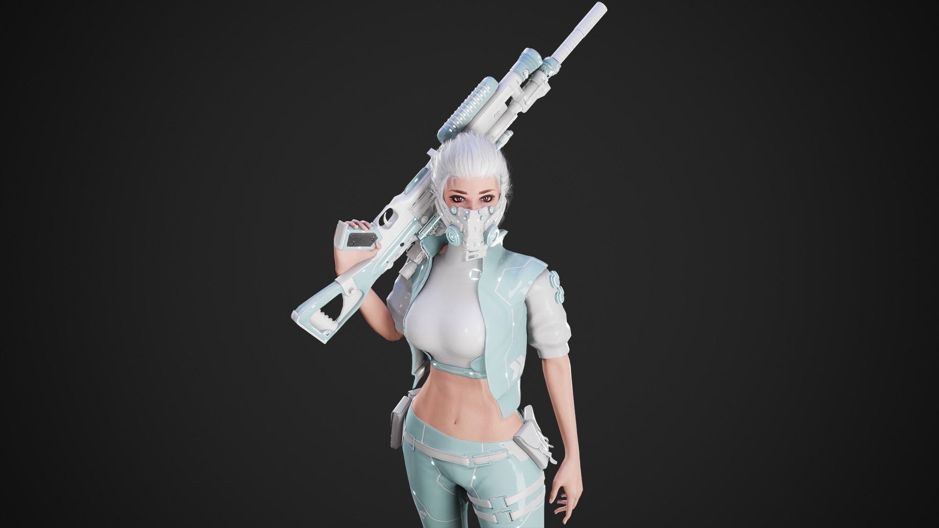 Cyberpunk NYX Robot Low-poly 3D model_11