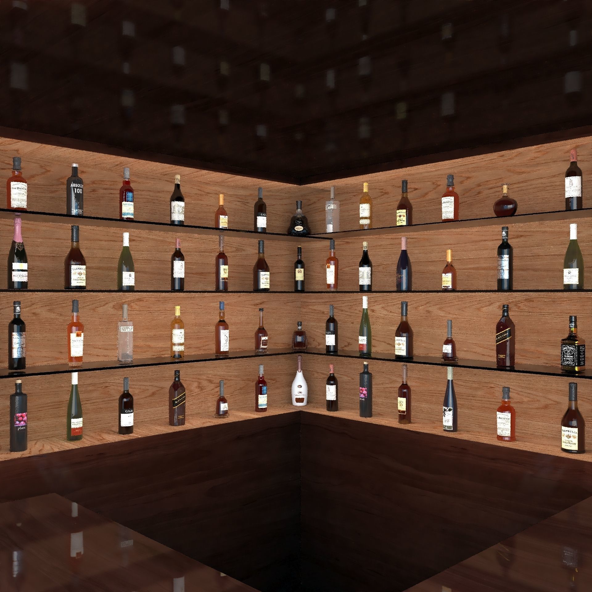 Corner Bar 3D model_1