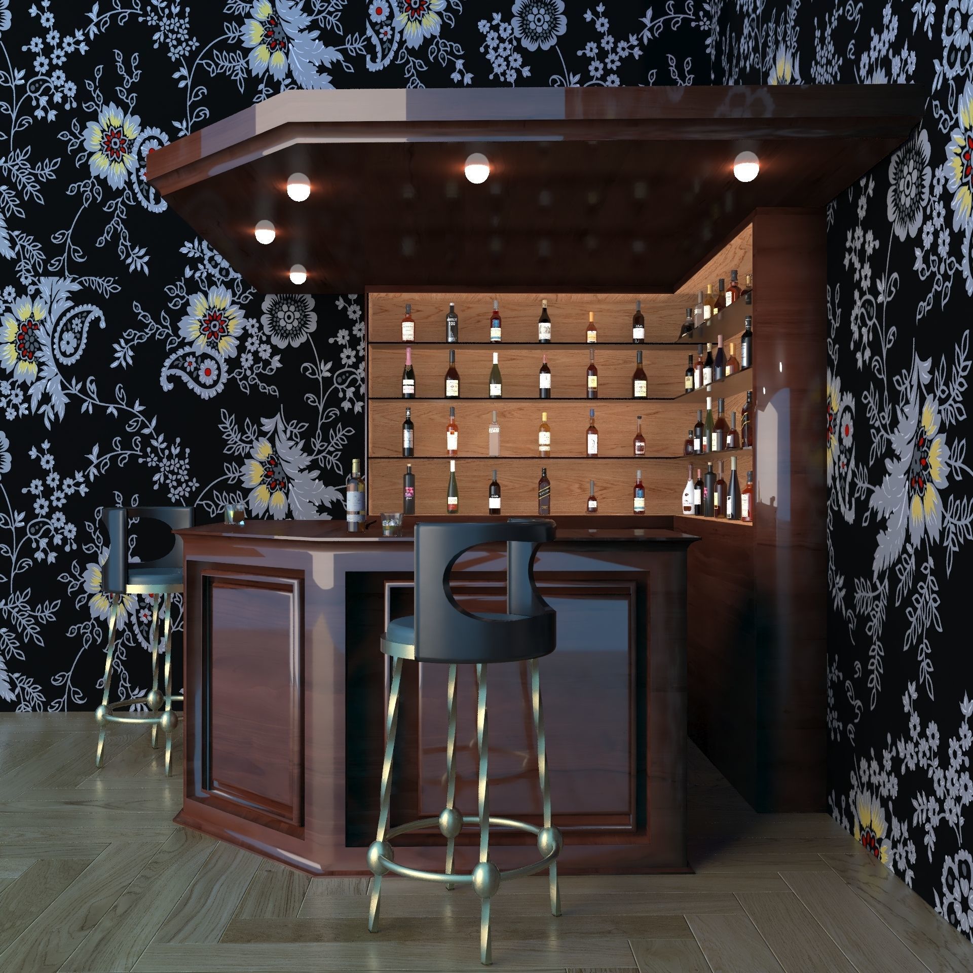 Corner Bar 3D model_9