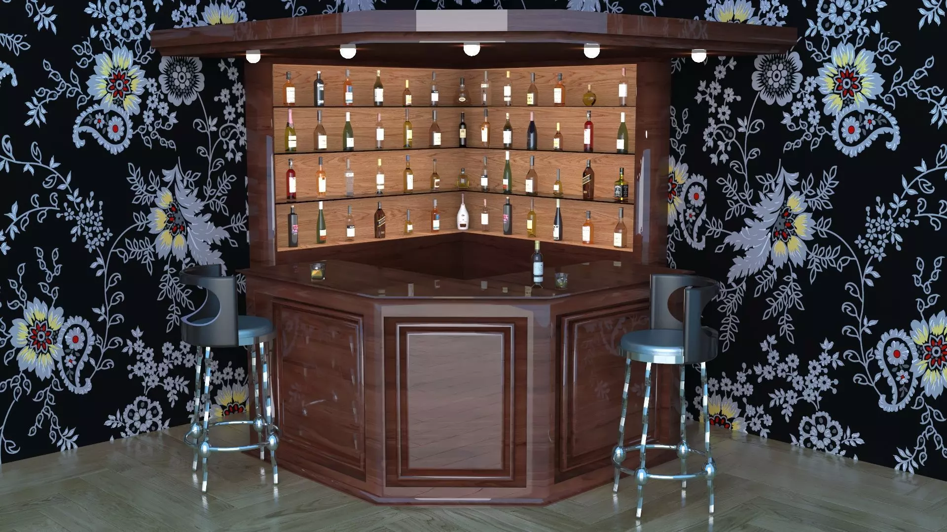 Corner Bar 3D model_0