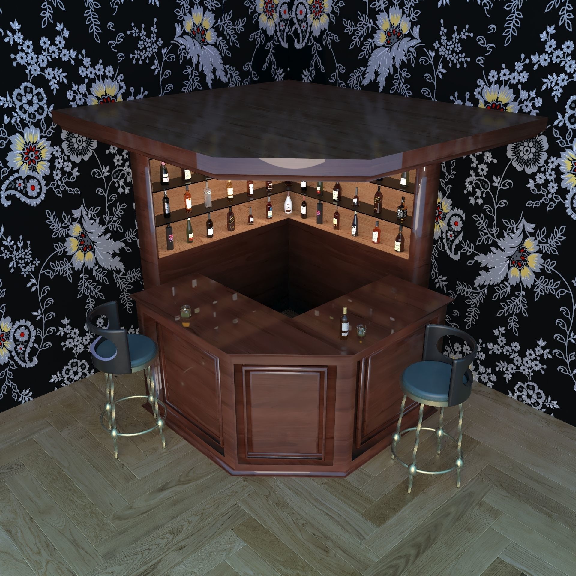 Corner Bar 3D model_8