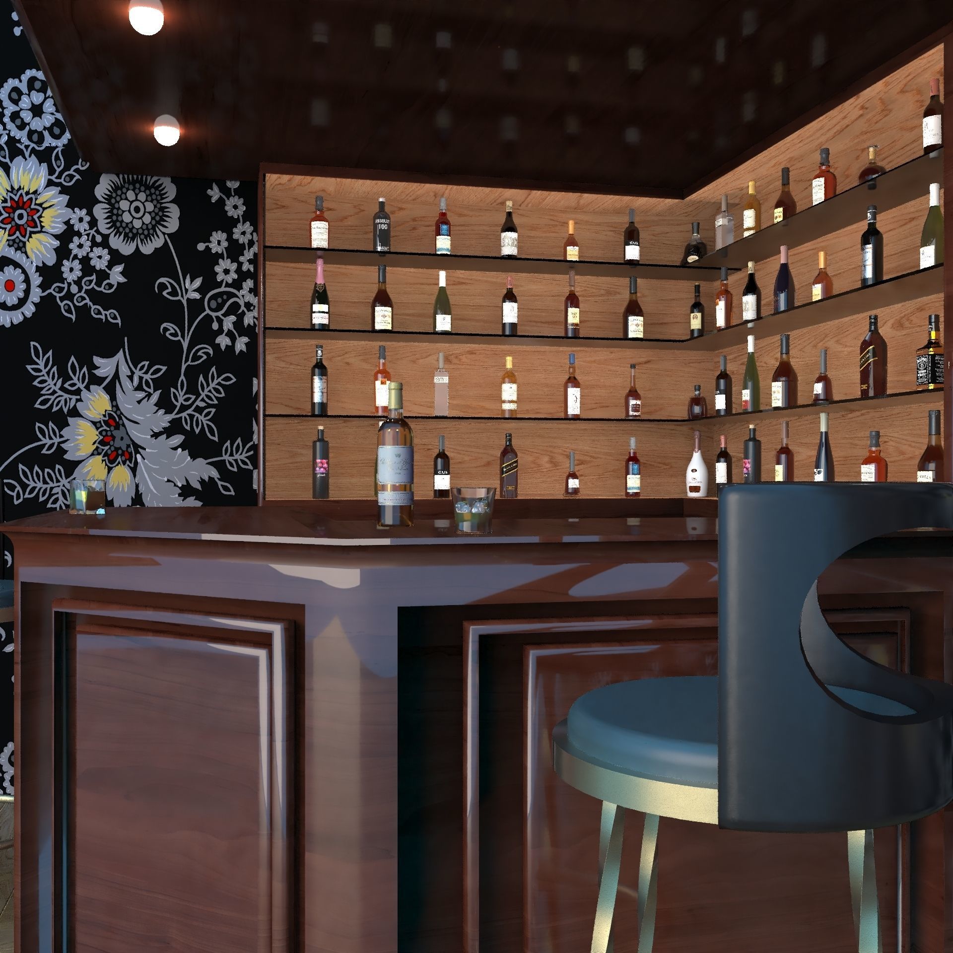 Corner Bar 3D model_2