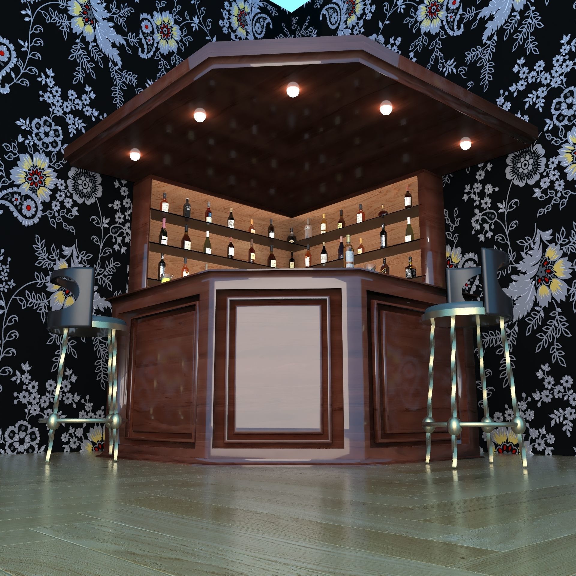Corner Bar 3D model_5