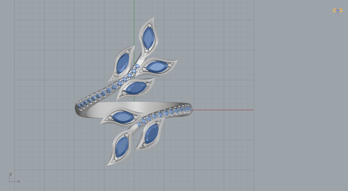 Leaf Ring 3D print model_9