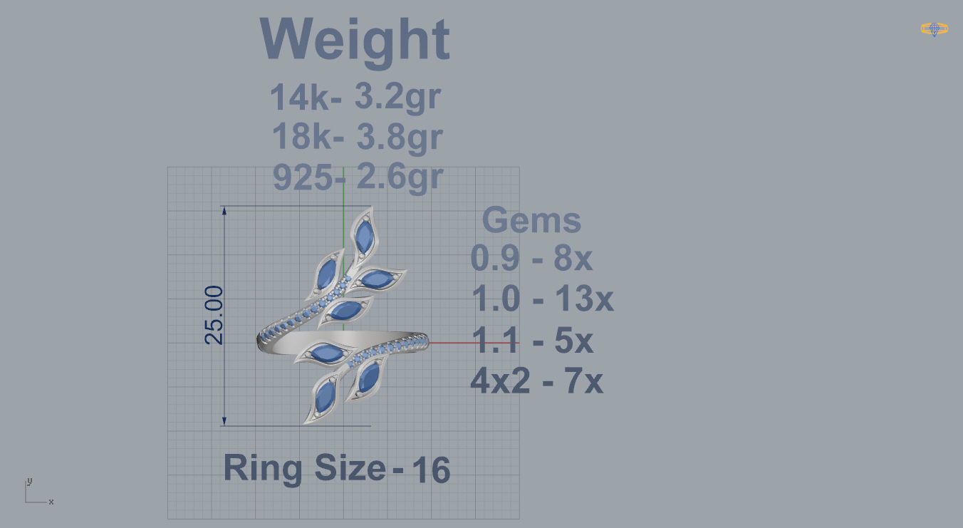 Leaf Ring 3D print model_6