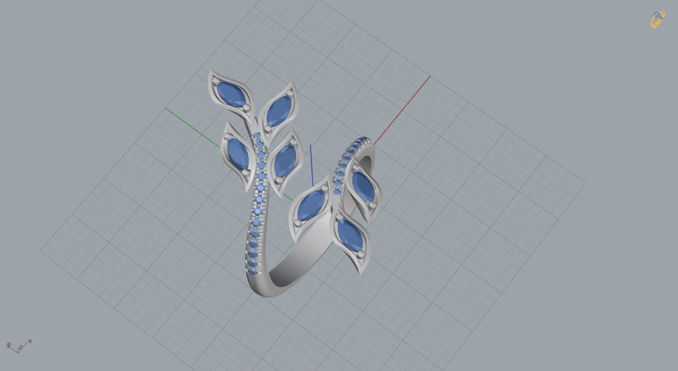 Leaf Ring 3D print model_13