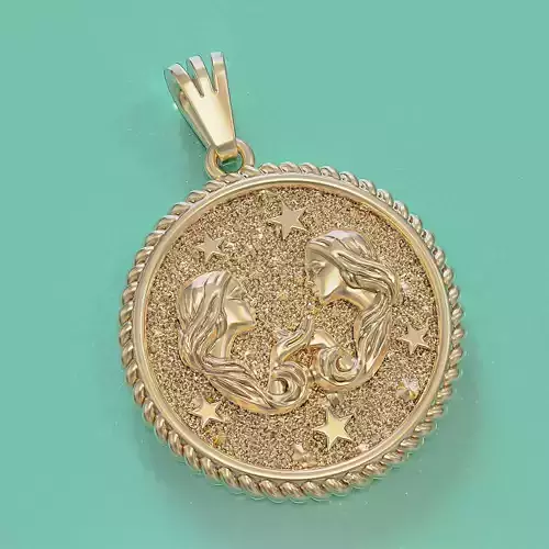 Horoscope Gemini twins pendant 3D print model