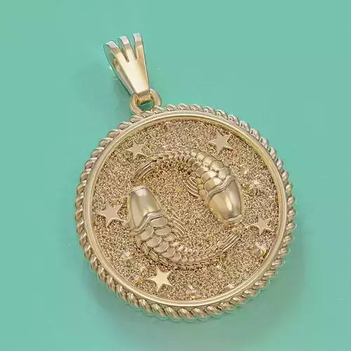 Horoscope Pisces fish pendant 3D print model
