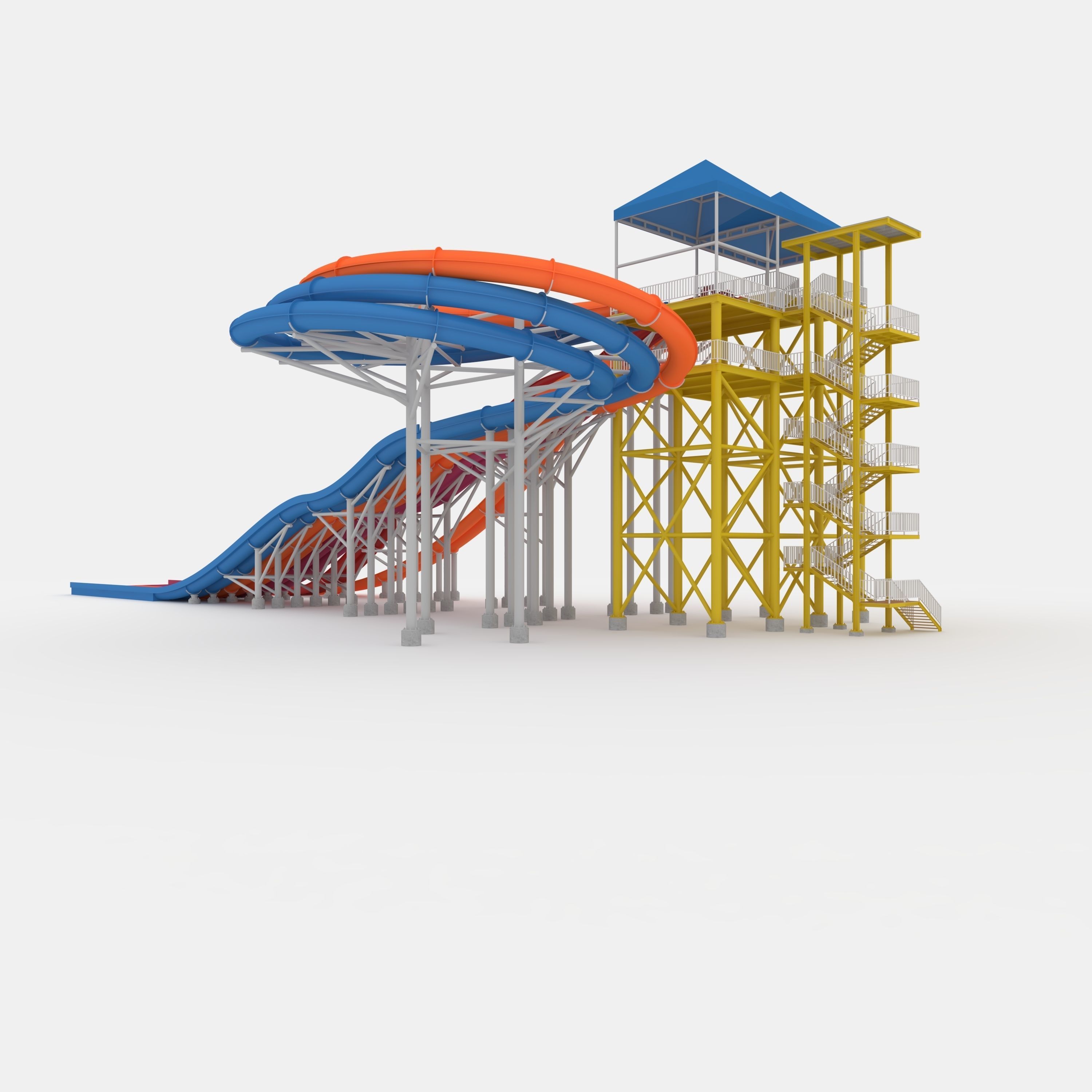 Waterpark Slide 14 3D model_8