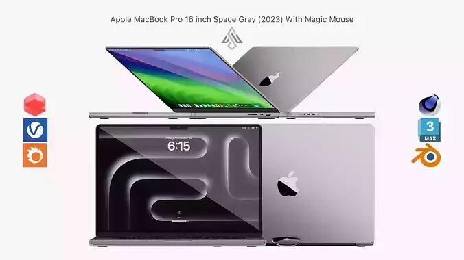 Apple MacBook Pro 16 inch Space Gray 2023 With Magic Mouse