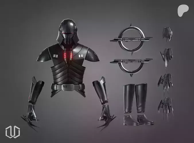 Star Wars Inquisitor Starkiller Concept One12 Figure Kit  3D print model