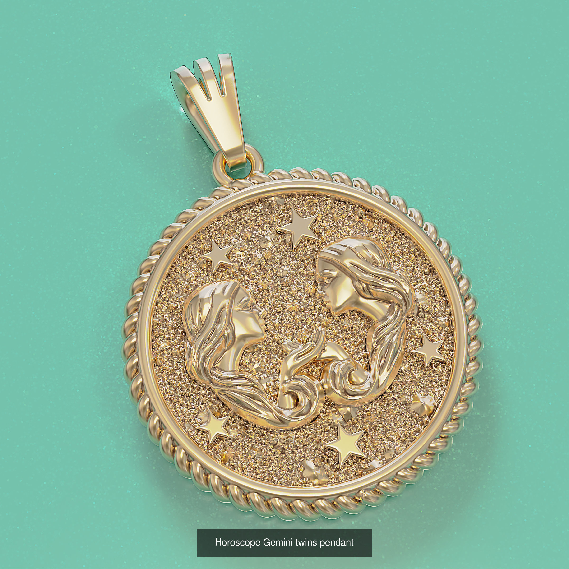 Zodiac Horoscope Pendants Set  3D Model Collection_11