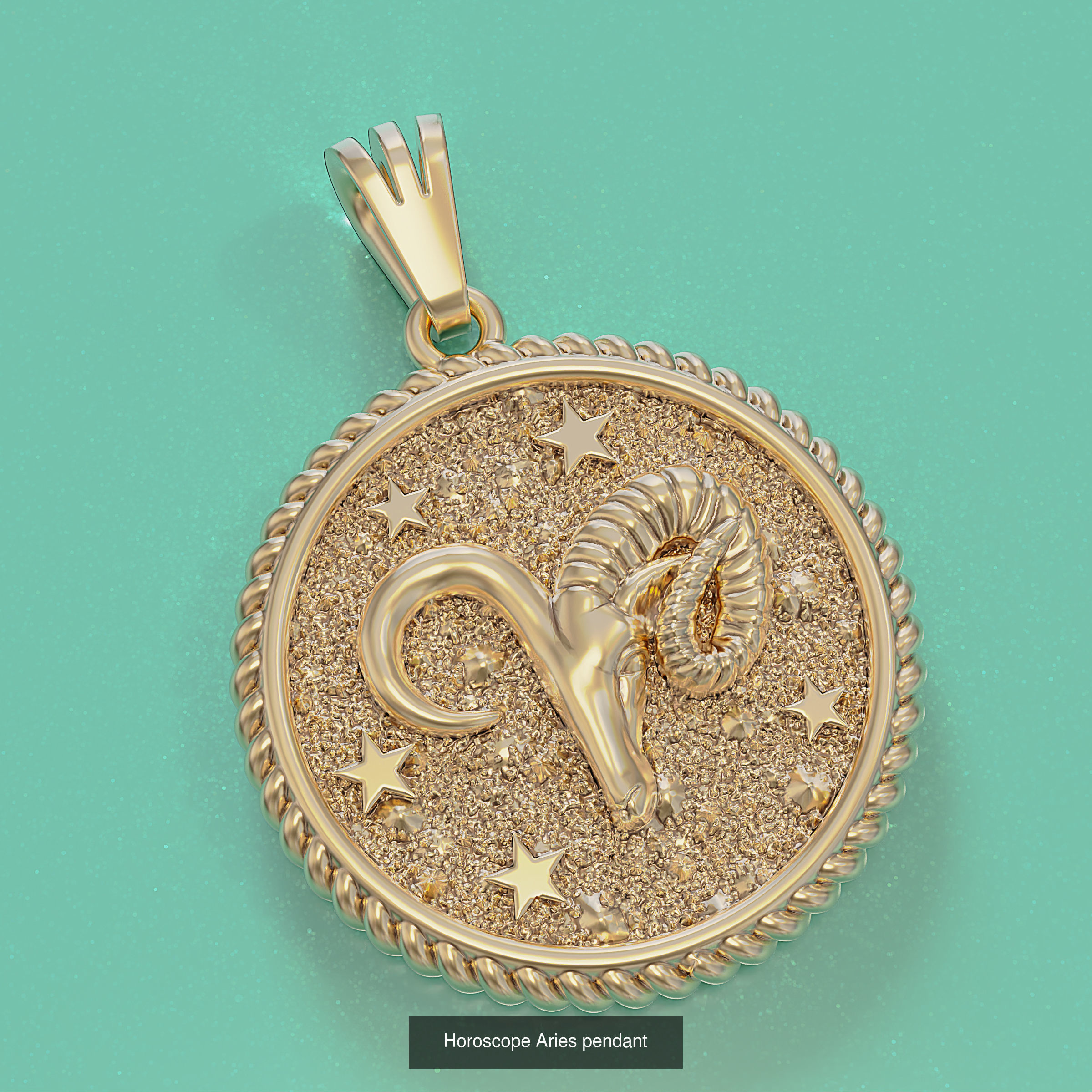 Zodiac Horoscope Pendants Set  3D Model Collection_3