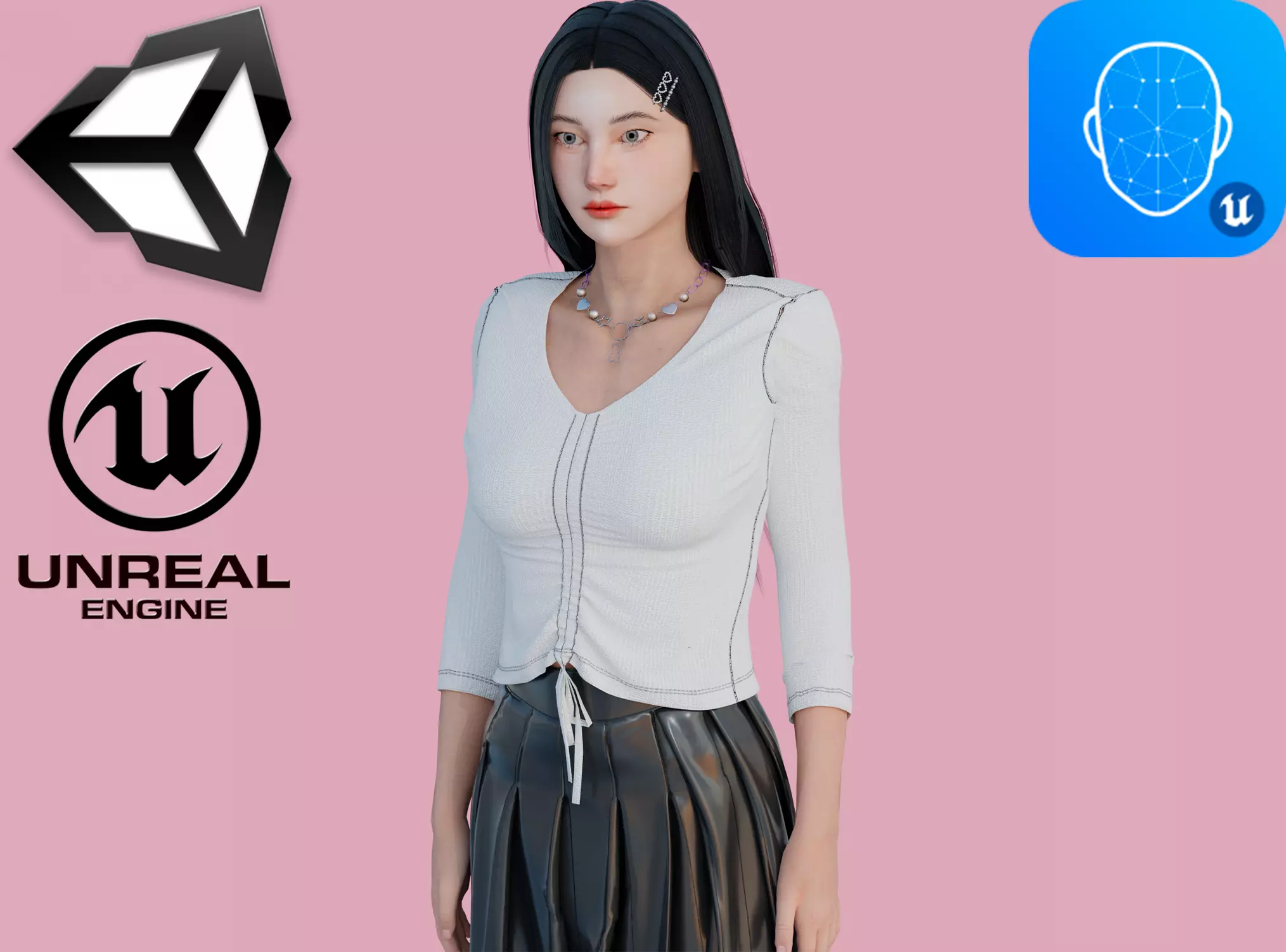Realistic Girl - Game Ready Low-poly 3D model