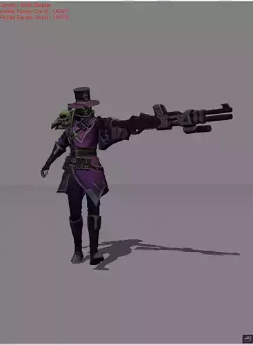 Clint Witch Hunter Low-poly 3D model