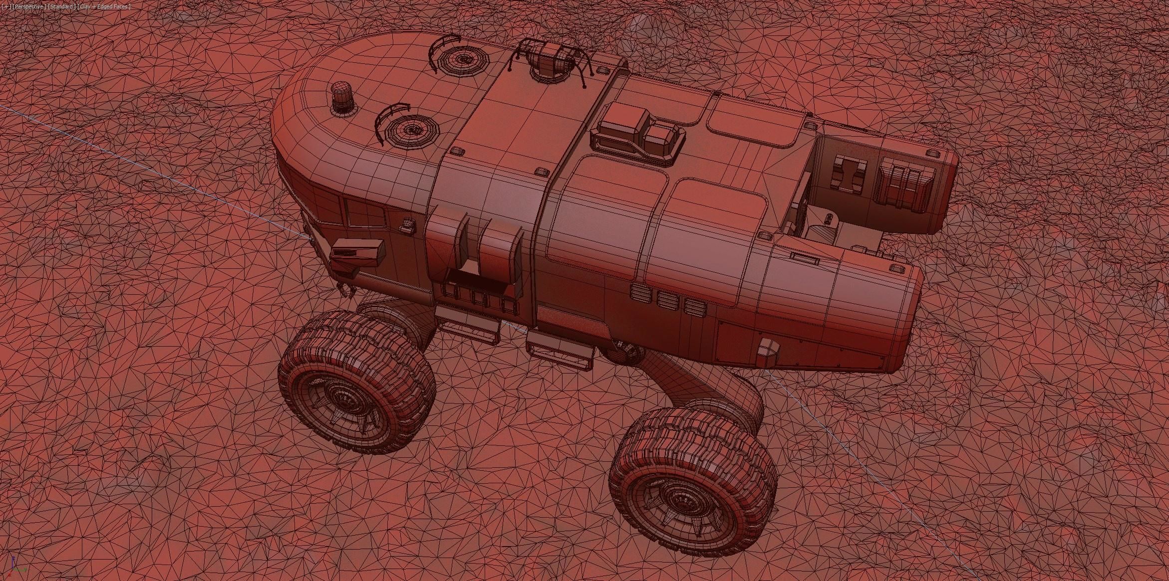 Mars cargo rover concept Low-poly 3D model_11
