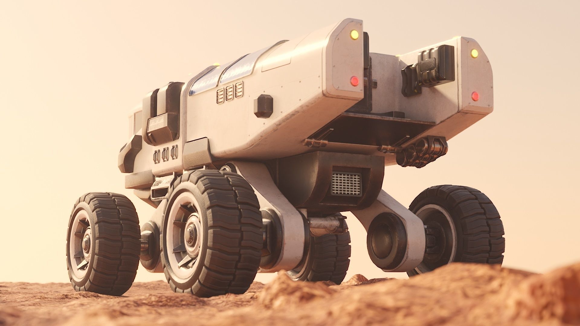 Mars cargo rover concept Low-poly 3D model_7