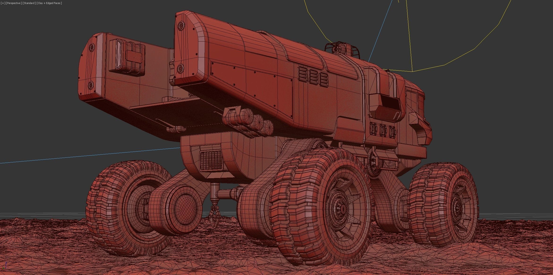 Mars cargo rover concept Low-poly 3D model_10