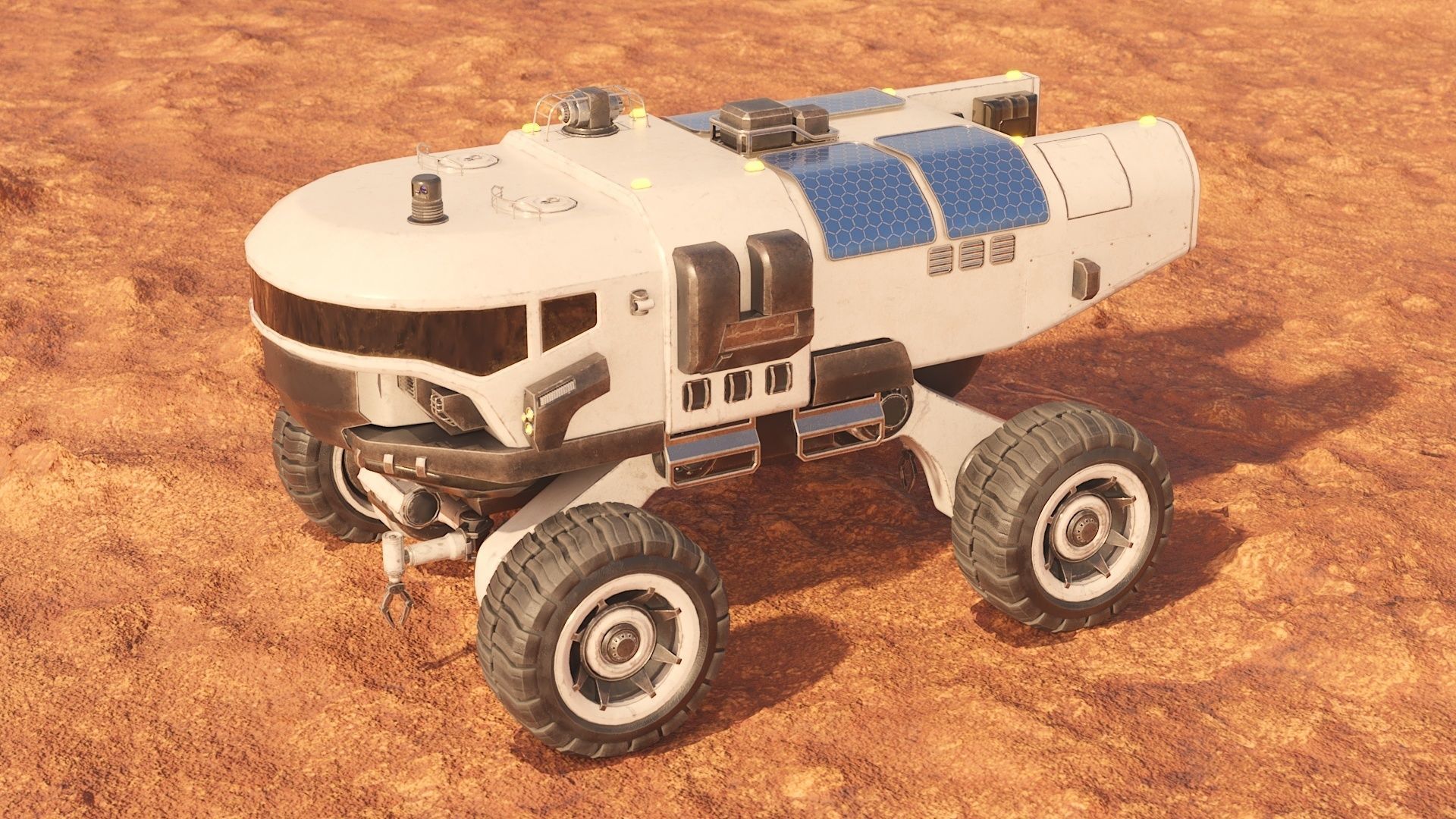 Mars cargo rover concept Low-poly 3D model_3
