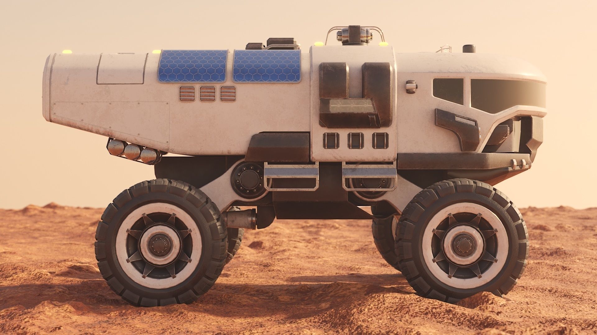 Mars cargo rover concept Low-poly 3D model_5
