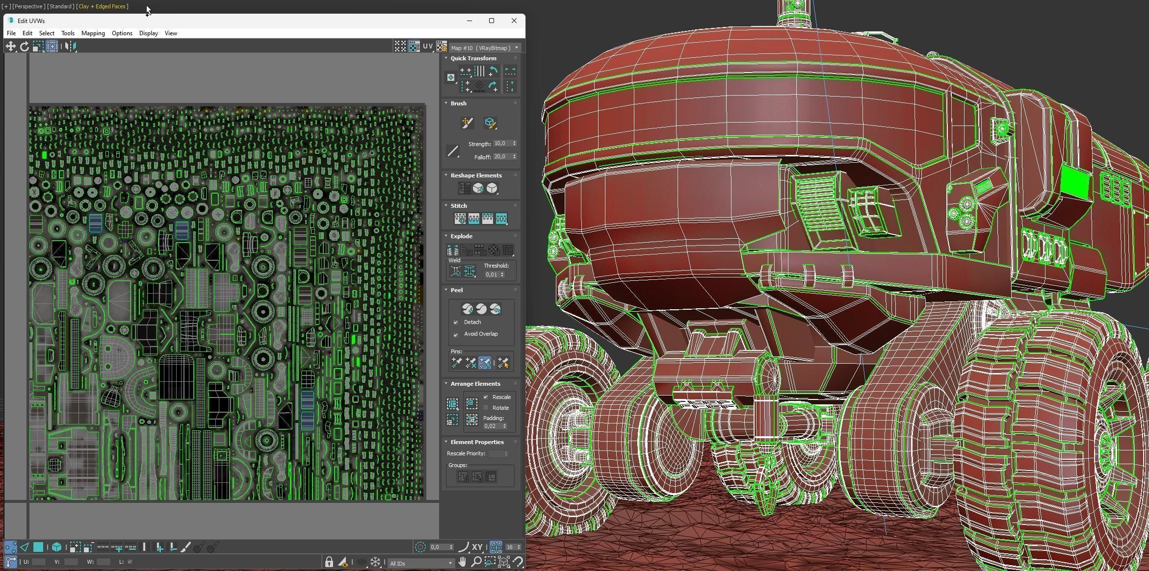 Mars cargo rover concept Low-poly 3D model_15