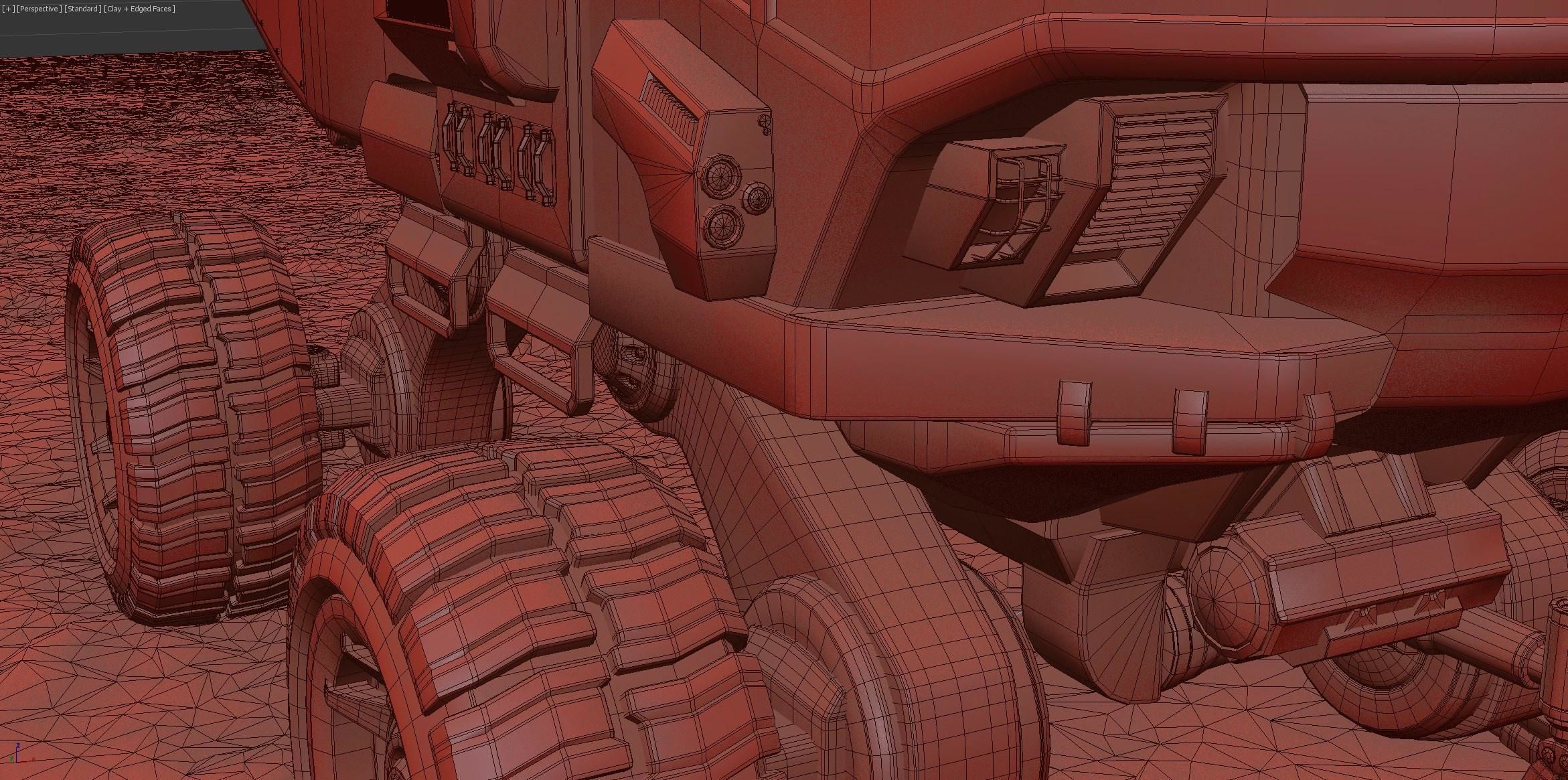 Mars cargo rover concept Low-poly 3D model_14