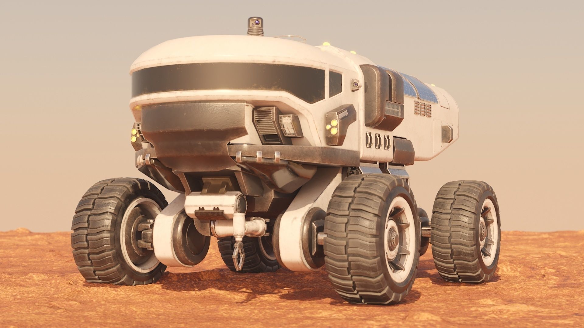 Mars cargo rover concept Low-poly 3D model_4