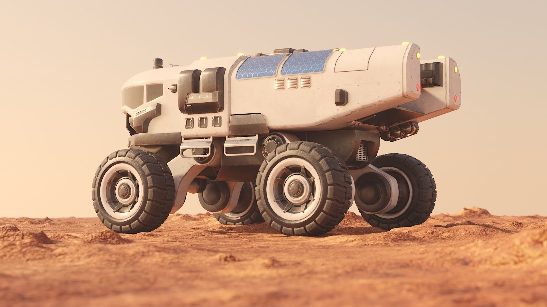 Mars cargo rover concept Low-poly 3D model_2