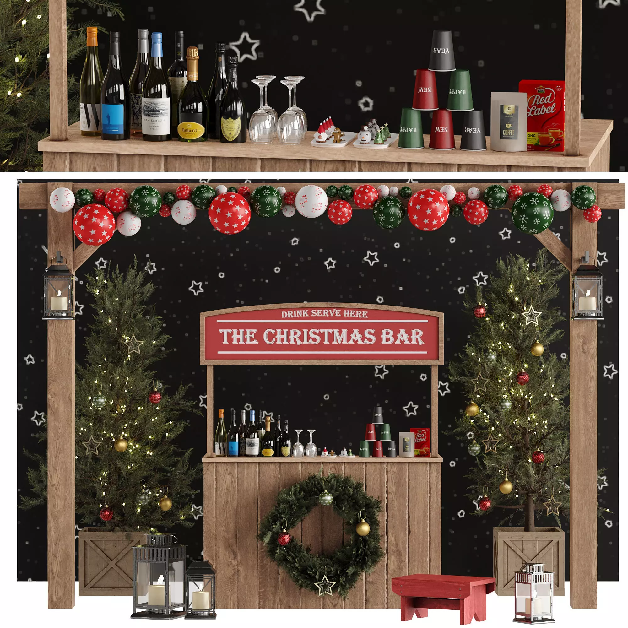 Bar 21 Christmas Bar 3D model_0