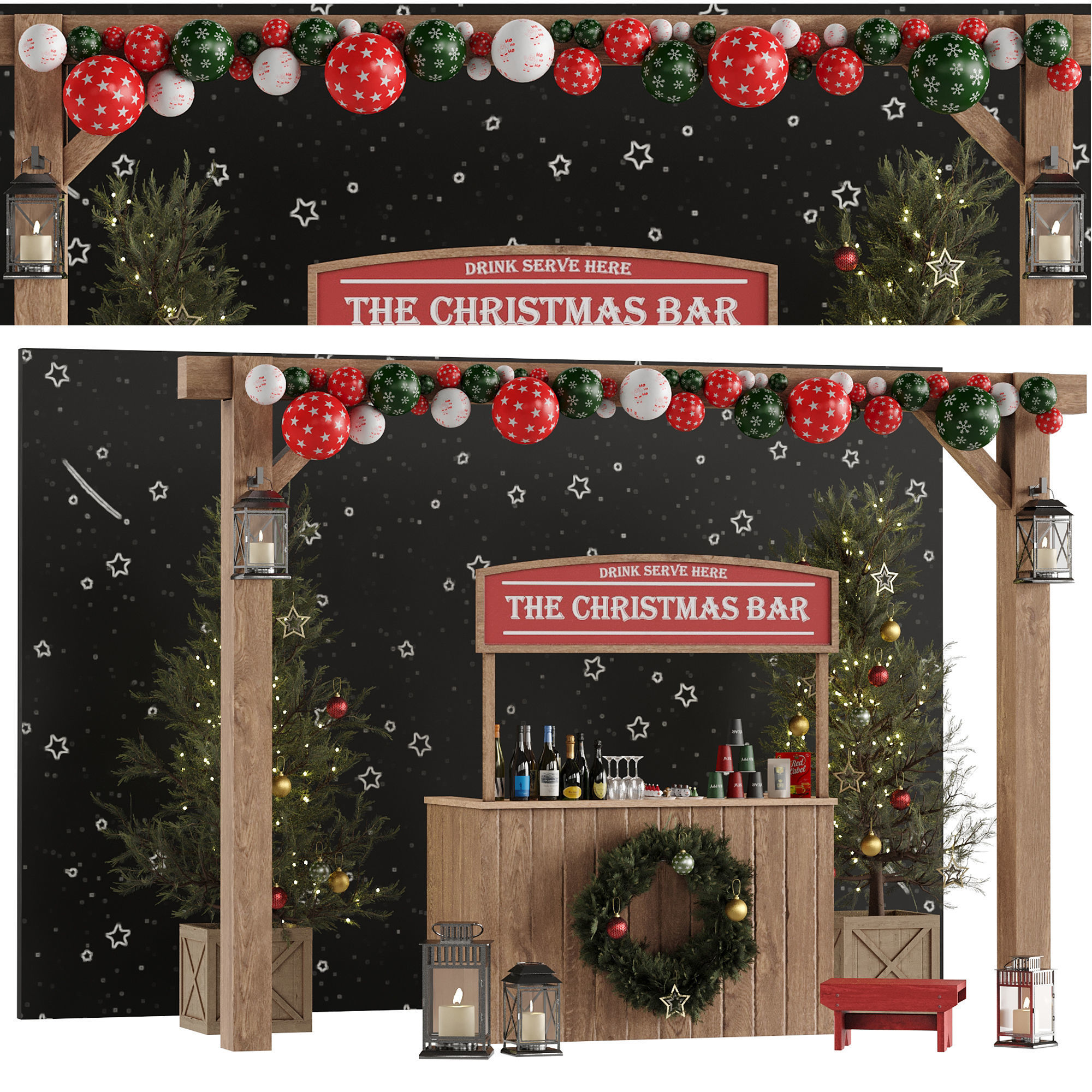 Bar 21 Christmas Bar 3D model_4
