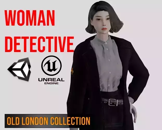 Vintage Woman Detective - 3D Character