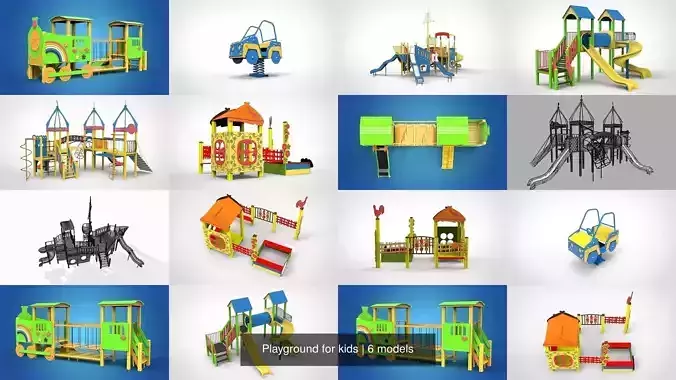  Playground for kids 3D Model Collection