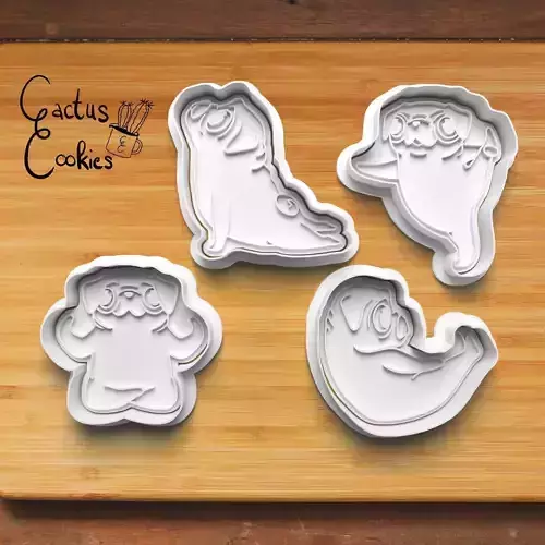 Yoga Pug Cookie Cutter Stl File for 3d Printer 0251 3D print model