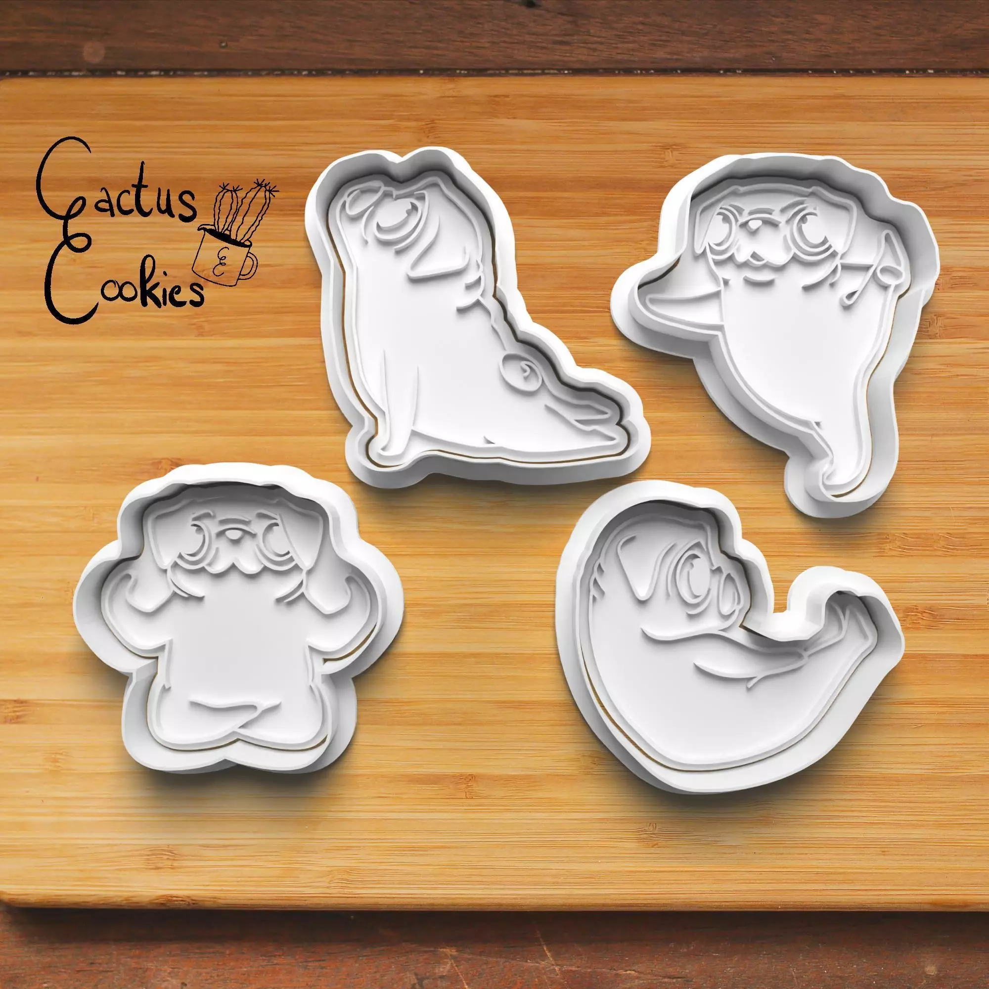 Yoga Pug Cookie Cutter Stl File for 3d Printer 0251 3D print model_0