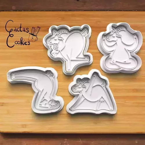 Yoga Goat Cookie Cutter Stl File for 3d Printer 0250 3D print model Yoga Goat Cookie Cutter Stl File for 3d Printer 0250 3D print model
